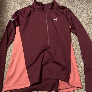 PINK Victoria's Secret Burgundy and Light Pink Pullover